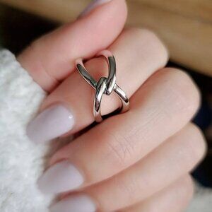 Sterling Silver Ring, Knot Ring, Statement Ring, 925 Stamped, high polished,